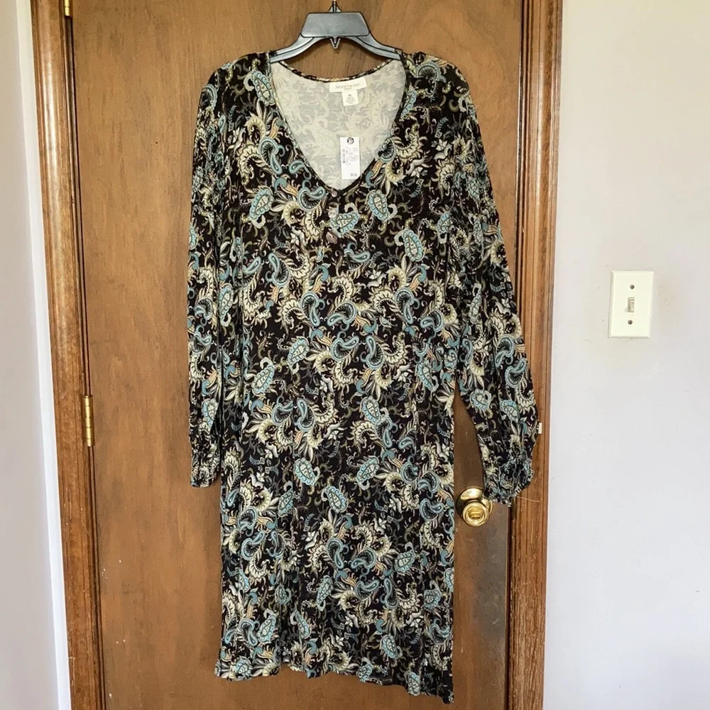 Relisted Skyes the Limit floral print smock detail dress soft w stretch boho 3X - Picture 9 of 17